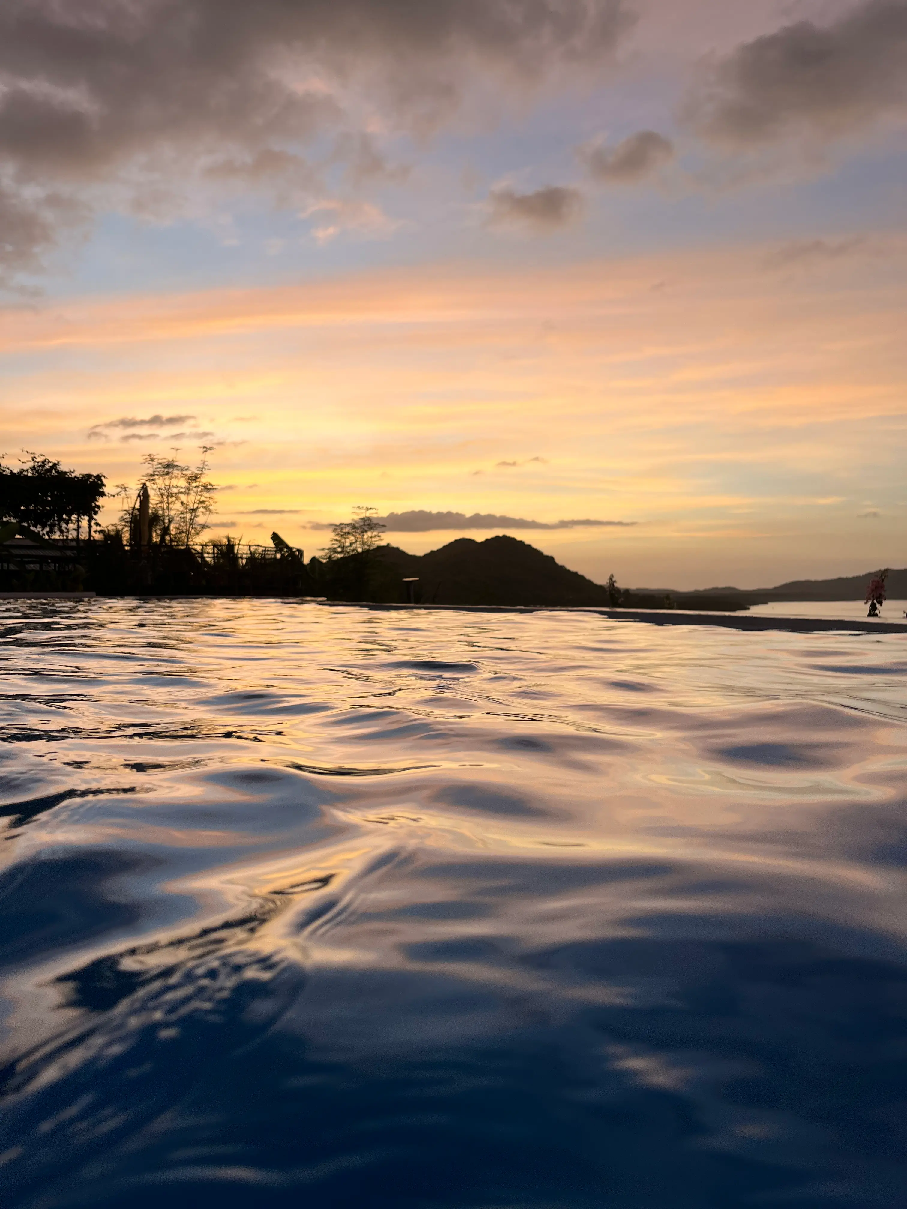 Sunset view from our infinity pool